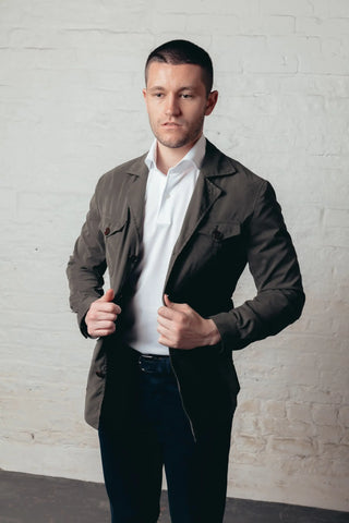 Olive Green Mens Safari Jacket