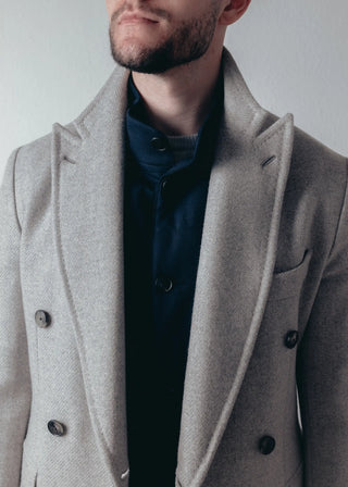 Light Grey Wool & Cashmere Overcoat