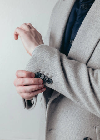 Light Grey Wool & Cashmere Overcoat