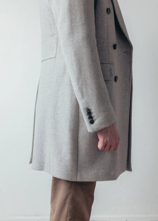 Light Grey Wool & Cashmere Overcoat