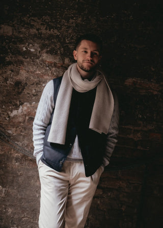 Ice Grey Cashmere Scarf