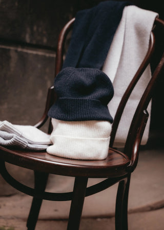 Navy Blue Pure Cashmere Hat