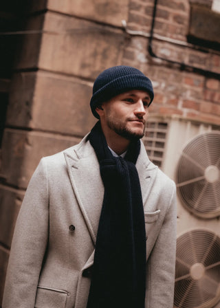 Navy Blue Pure Cashmere Hat