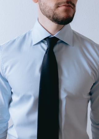 Sky Blue Button Cuff Twill Shirt