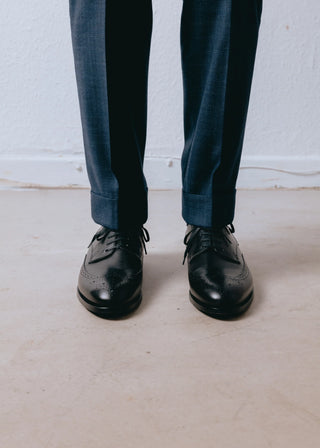 Black Brogue Leather Dress Shoes
