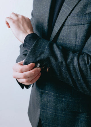 Loro Piana Green & Navy Silk & Wool Checked Jacket