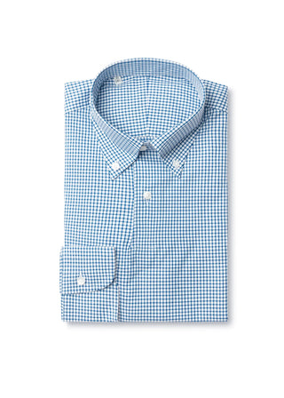 Navy Check Long Sleeve Polo