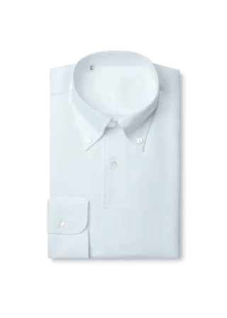 White Cotton Long Sleeve Polo