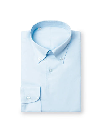 Sky Blue Cotton Long Sleeve Polo