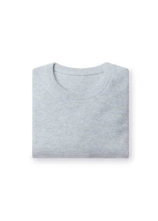 Light Grey Pure Cashmere Crew Neck Sweater