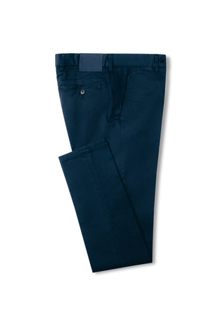 Navy Lightweight Cotton Washed Trousers