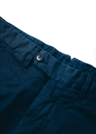 Navy Lightweight Cotton Washed Trousers