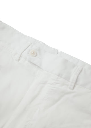 White Lightweight Cotton Washed Trousers