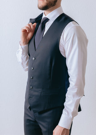 Dark Navy Blue Wool Waistcoat