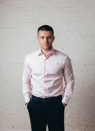 Soft Pink End-on-end Cotton Shirt