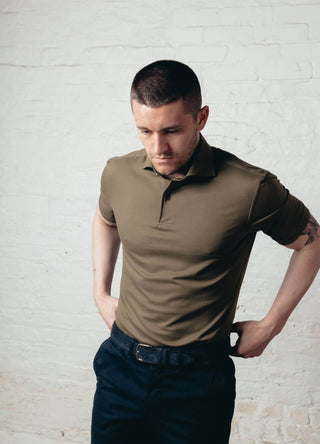 Khaki Short Sleeve Polo