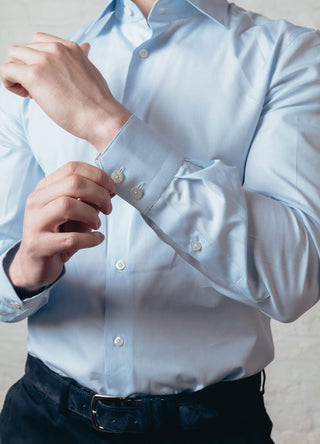 Sky Blue End-on-end Cotton Shirt