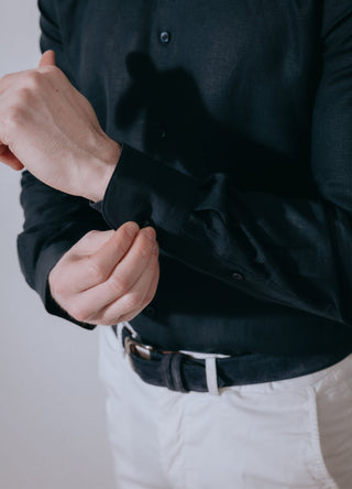 Midnight Blue Linen Shirt