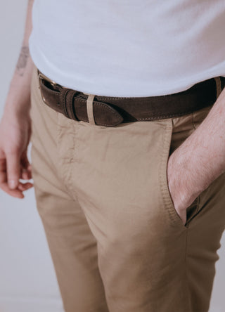 Sand Lightweight Cotton Washed Trousers