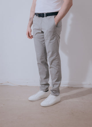 Gray Lightweight Cotton Washed Trousers