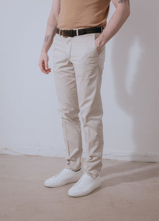 Off White Lightweight Cotton Washed Trousers
