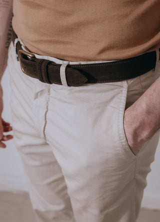 Off White Lightweight Cotton Washed Trousers