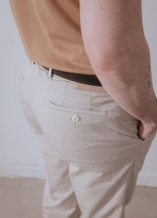 Off White Lightweight Cotton Washed Trousers