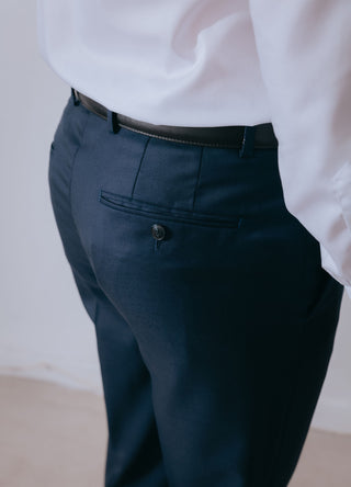 Light Navy Wool Trouser