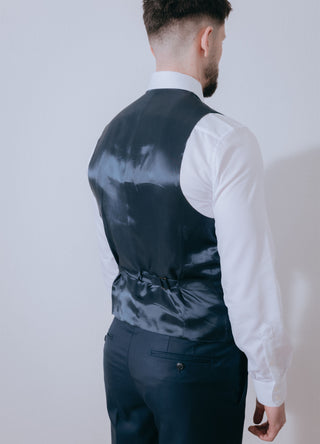 Light Navy Blue Wool Waistcoat