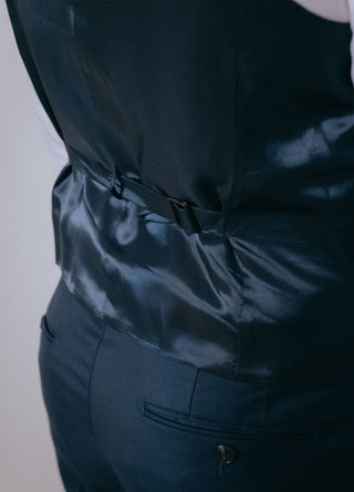 Light Navy Blue Wool Waistcoat