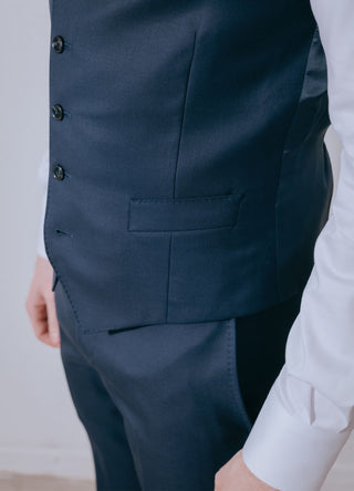 Light Navy Blue Wool Waistcoat