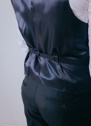 Dark Navy Blue Wool Waistcoat