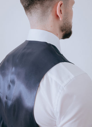 Dark Navy Blue Wool Waistcoat