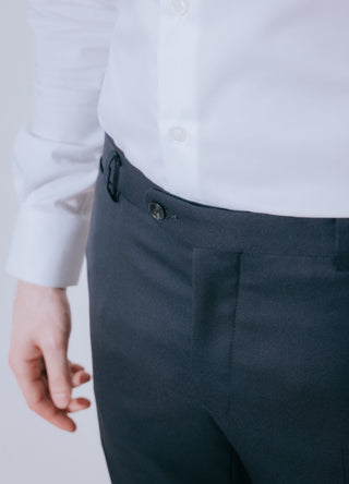 Dark Navy Blue Wool Trouser