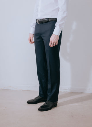 Dark Navy Blue Wool Trouser