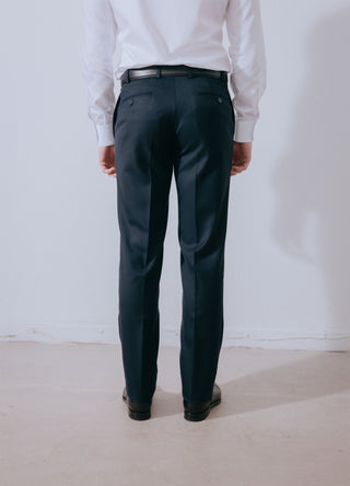 Dark Navy Blue Wool Trouser
