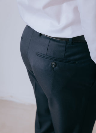 Dark Navy Blue Wool Trouser