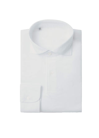 White Pique Long Sleeve Polo