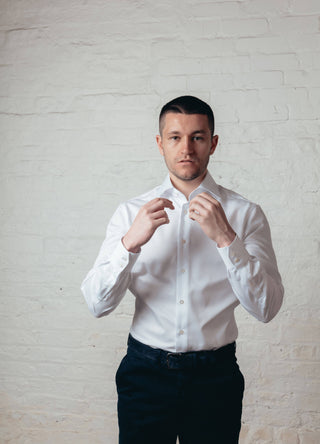 White Poplin Shirt Button Cuff