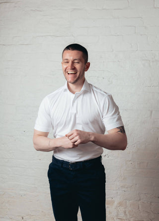 White Short Sleeve Polo