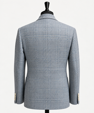 Light Blue Prince of Wales Double-Breasted Jacket