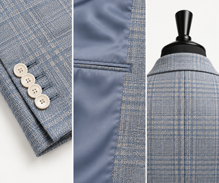 Light Blue Prince of Wales Double-Breasted Jacket