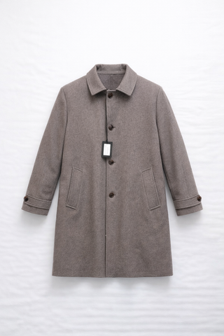 Taupe Wool Cashmere Overcoat