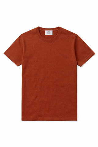 Plain brown t-shirt on a white background