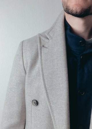 Light Grey Wool & Cashmere Overcoat