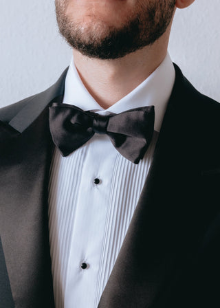 Black Pure Silk Bow Tie