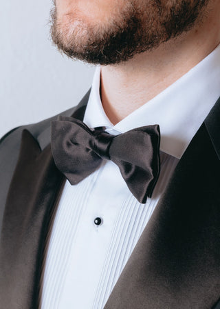 Black Pure Silk Bow Tie