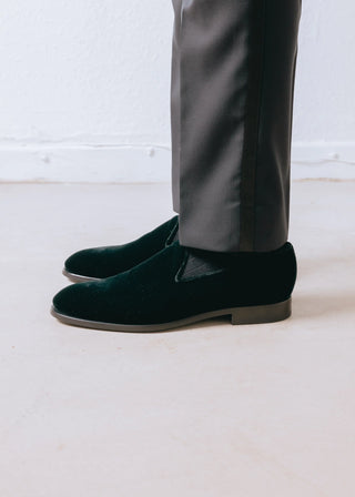 Emerald Green Velvet Evening Shoe
