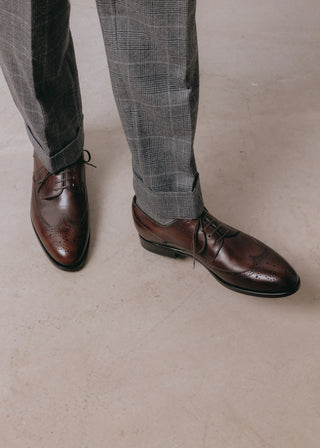 Brown Brogue Leather Dress Shoes