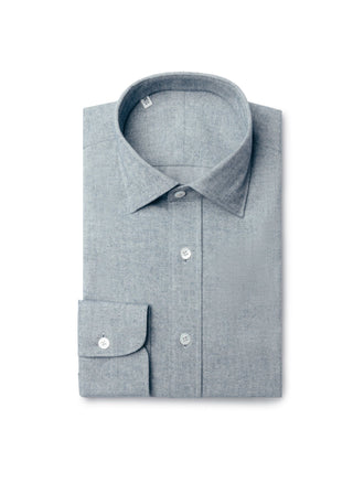 Blue - Grey Cotton Flannel Shirt